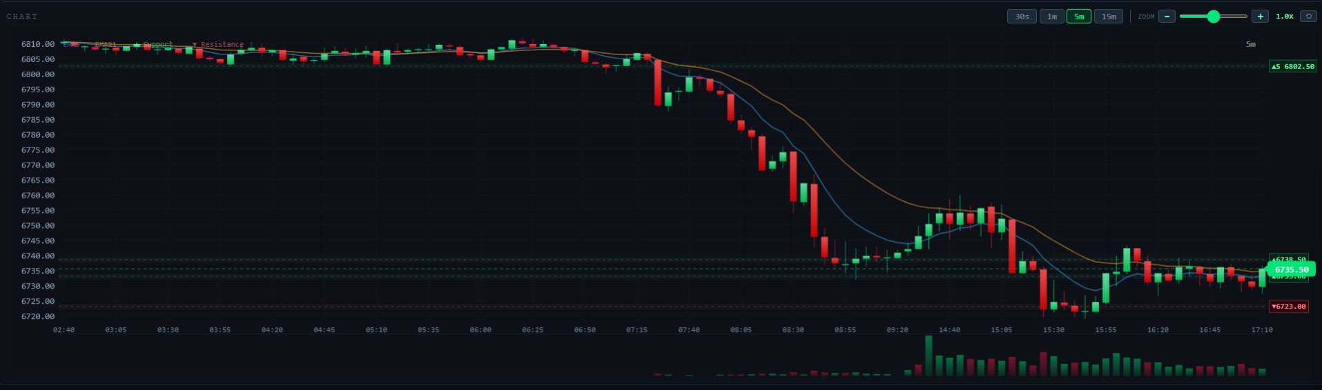 Interactive chart with zoom